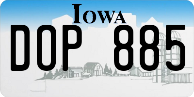 IA license plate DOP885
