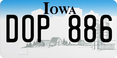 IA license plate DOP886