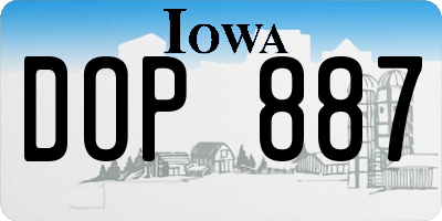IA license plate DOP887