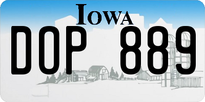 IA license plate DOP889
