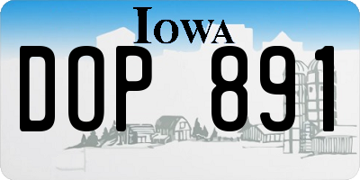 IA license plate DOP891