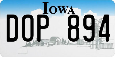 IA license plate DOP894