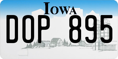 IA license plate DOP895