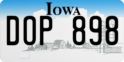 IA license plate DOP898