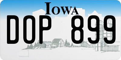 IA license plate DOP899