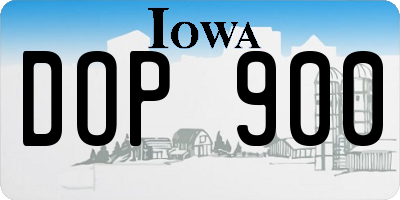 IA license plate DOP900
