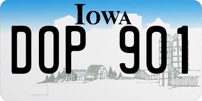 IA license plate DOP901