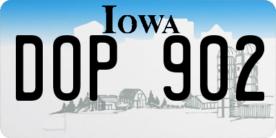 IA license plate DOP902