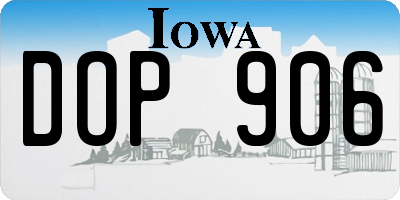 IA license plate DOP906