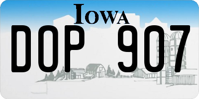 IA license plate DOP907