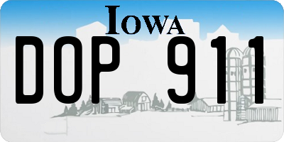 IA license plate DOP911