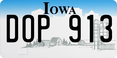 IA license plate DOP913