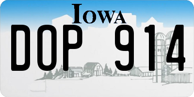 IA license plate DOP914