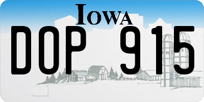 IA license plate DOP915