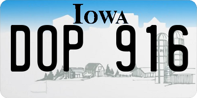 IA license plate DOP916