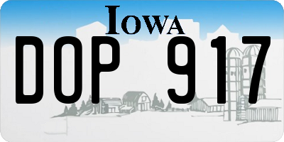 IA license plate DOP917