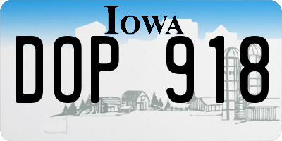 IA license plate DOP918