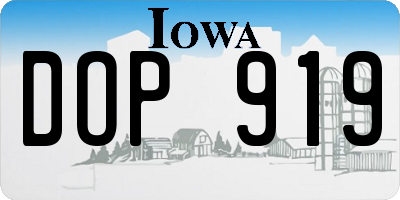 IA license plate DOP919