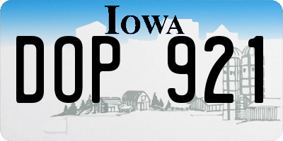 IA license plate DOP921