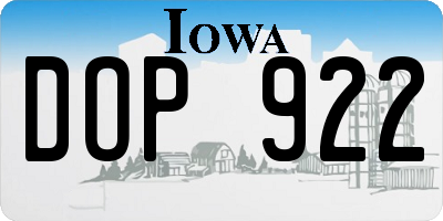 IA license plate DOP922