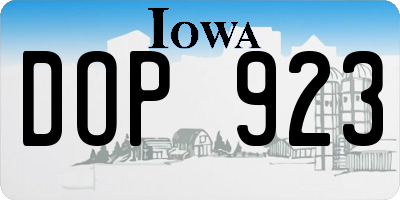 IA license plate DOP923
