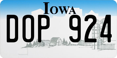 IA license plate DOP924