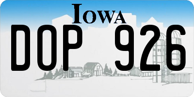 IA license plate DOP926