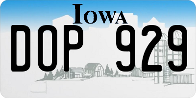 IA license plate DOP929