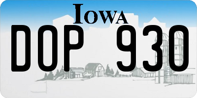 IA license plate DOP930