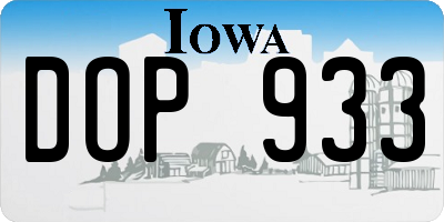 IA license plate DOP933