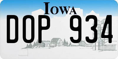 IA license plate DOP934