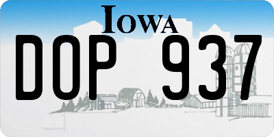 IA license plate DOP937