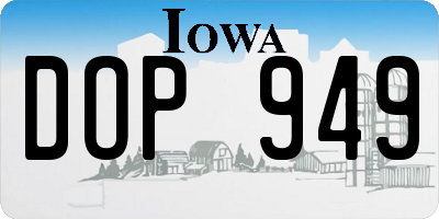 IA license plate DOP949