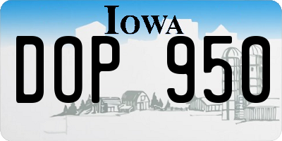 IA license plate DOP950
