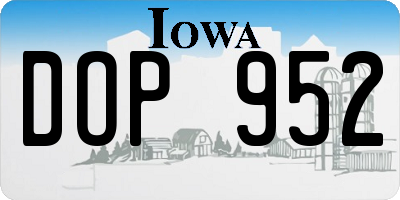 IA license plate DOP952