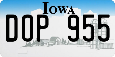 IA license plate DOP955