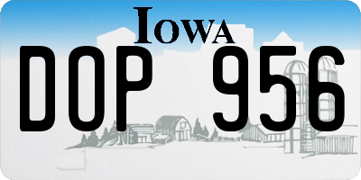 IA license plate DOP956