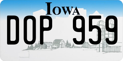 IA license plate DOP959