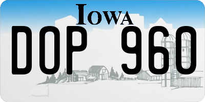 IA license plate DOP960