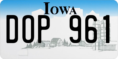 IA license plate DOP961
