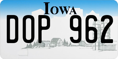 IA license plate DOP962