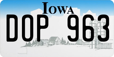 IA license plate DOP963
