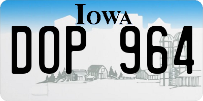 IA license plate DOP964