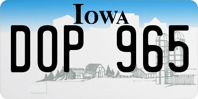 IA license plate DOP965