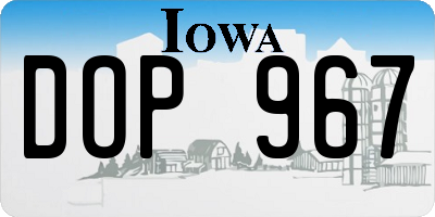 IA license plate DOP967