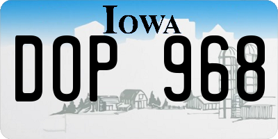 IA license plate DOP968