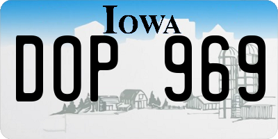 IA license plate DOP969