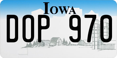 IA license plate DOP970