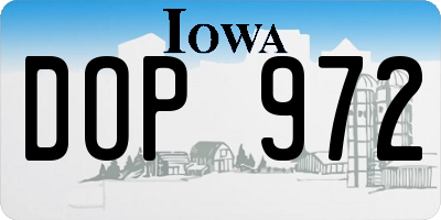 IA license plate DOP972
