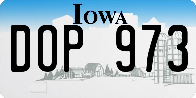 IA license plate DOP973